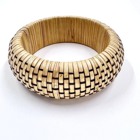 Jewelry - Tan & Brown Natural Woven Bangle Bracelet